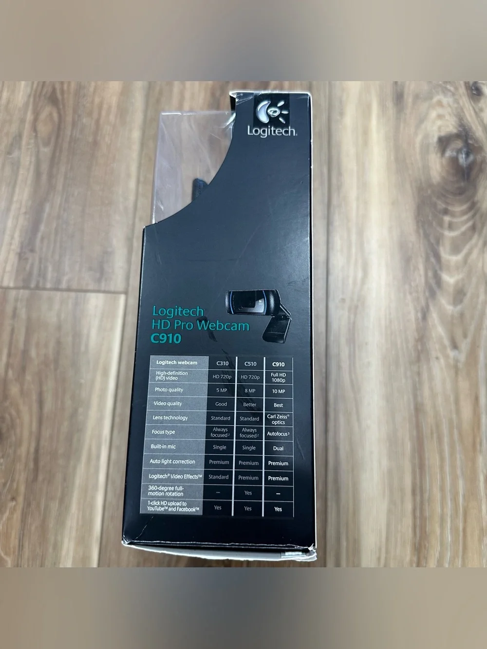 Logitech 1080P 10 MP HD Pro Webcam Model C910 New Open Box